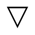 down pointing triangle (sakti aspect)